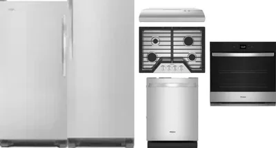 6 Piece Package Includes Refrigerator, Freezer, Cooktop, Wall Oven, Hood And Dishwasher