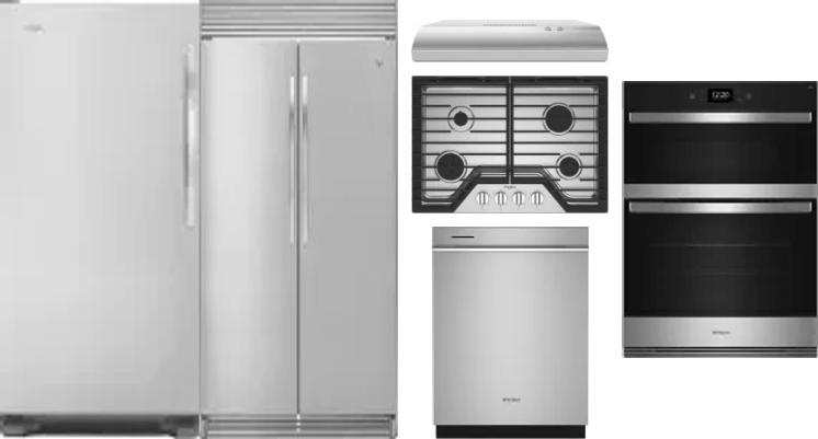 6 Piece Package Includes Refrigerator, Freezer, Cooktop, Wall Oven, Hood And Dishwasher