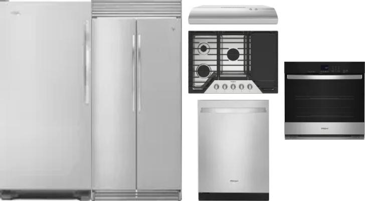 6 Piece Package Includes Refrigerator, Freezer, Cooktop, Wall Oven, Hood And Dishwasher