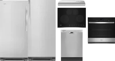 6 Piece Package Includes Refrigerator, Freezer, Cooktop, Wall Oven, Hood And Dishwasher