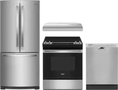 4 Piece Package Includes Refrigerator, Range, Hood And Dishwasher