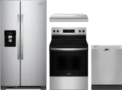 4 Piece Package Includes Refrigerator, Range, Hood And Dishwasher