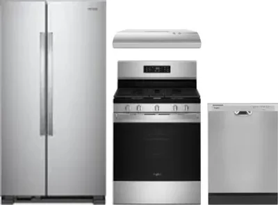 4 Piece Package Includes Refrigerator, Range, Hood And Dishwasher