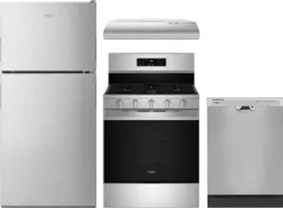 4 Piece Package Includes Refrigerator, Range, Hood And Dishwasher