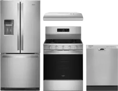 4 Piece Package Includes Refrigerator, Range, Hood And Dishwasher