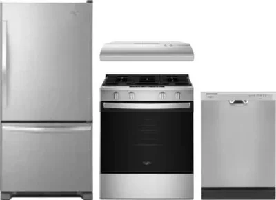 4 Piece Package Includes Refrigerator, Range, Hood And Dishwasher