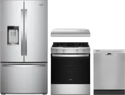4 Piece Package Includes Refrigerator, Range, Hood And Dishwasher