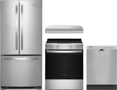 4 Piece Package Includes Refrigerator, Range, Hood And Dishwasher