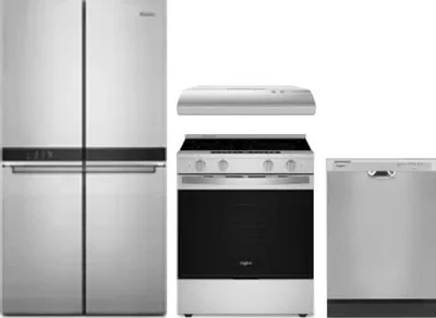 4 Piece Package Includes Refrigerator, Range, Hood And Dishwasher