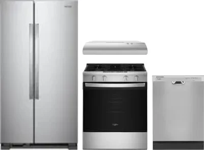 4 Piece Package Includes Refrigerator, Range, Hood And Dishwasher