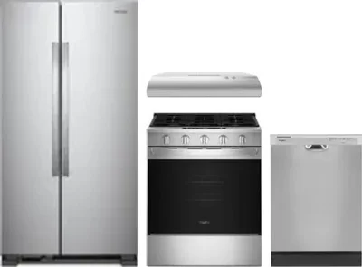 4 Piece Package Includes Refrigerator, Range, Hood And Dishwasher