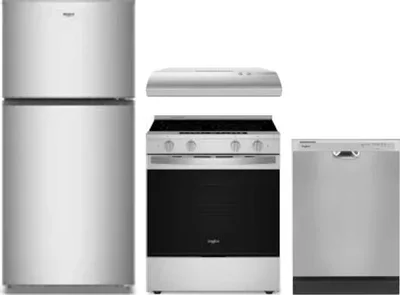4 Piece Package Includes Refrigerator, Range, Hood And Dishwasher