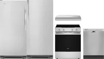 5 Piece Package Includes Refrigerator, Freezer, Range, Hood And Dishwasher