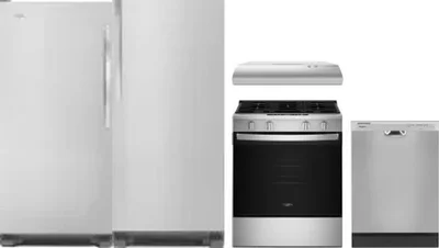 5 Piece Package Includes Refrigerator, Freezer, Range, Hood And Dishwasher