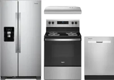4 Piece Package Includes Refrigerator, Range, Hood And Dishwasher