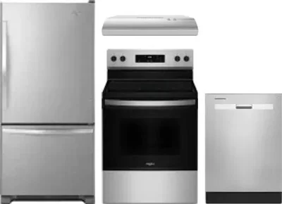 4 Piece Package Includes Refrigerator, Range, Hood And Dishwasher