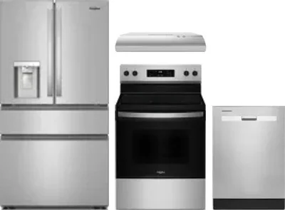 4 Piece Package Includes Refrigerator, Range, Hood And Dishwasher