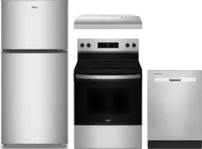 4 Piece Package Includes Refrigerator, Range, Hood And Dishwasher