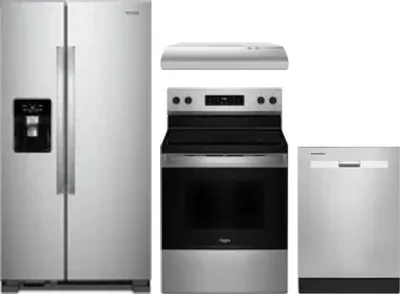4 Piece Package Includes Refrigerator, Range, Hood And Dishwasher