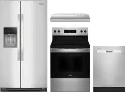 4 Piece Package Includes Refrigerator, Range, Hood And Dishwasher