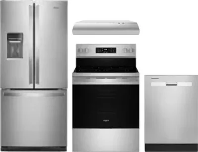 4 Piece Package Includes Refrigerator, Range, Hood And Dishwasher