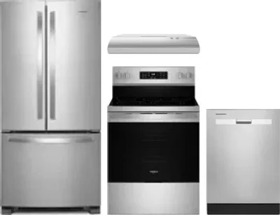 4 Piece Package Includes Refrigerator, Range, Hood And Dishwasher