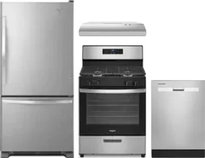 4 Piece Package Includes Refrigerator, Range, Hood And Dishwasher