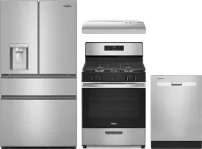 4 Piece Package Includes Refrigerator, Range, Hood And Dishwasher