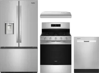 4 Piece Package Includes Refrigerator, Range, Hood And Dishwasher
