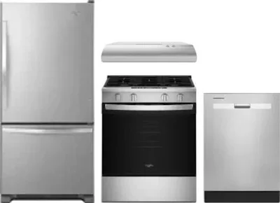 4 Piece Package Includes Refrigerator, Range, Hood And Dishwasher
