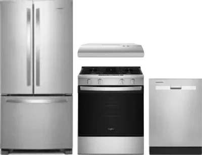 4 Piece Package Includes Refrigerator, Range, Hood And Dishwasher