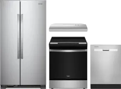 4 Piece Package Includes Refrigerator, Range, Hood And Dishwasher