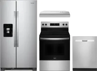 4 Piece Package Includes Refrigerator, Range, Hood And Dishwasher