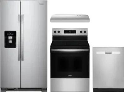 4 Piece Package Includes Refrigerator, Range, Hood And Dishwasher
