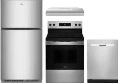 4 Piece Package Includes Refrigerator, Range, Hood And Dishwasher