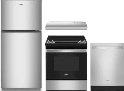 4 Piece Package Includes Refrigerator, Range, Hood And Dishwasher