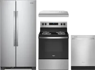 4 Piece Package Includes Refrigerator, Range, Hood And Dishwasher