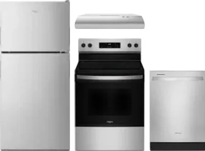 4 Piece Package Includes Refrigerator, Range, Hood And Dishwasher