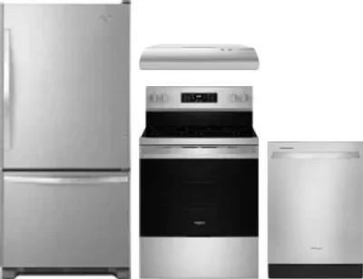 4 Piece Package Includes Refrigerator, Range, Hood And Dishwasher
