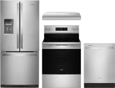 4 Piece Package Includes Refrigerator, Range, Hood And Dishwasher