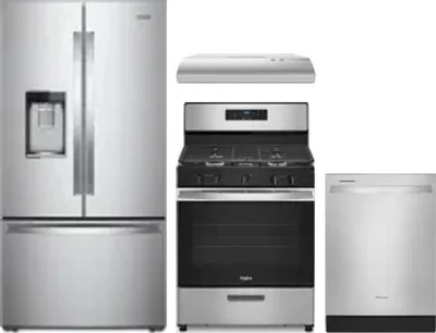 4 Piece Package Includes Refrigerator, Range, Hood And Dishwasher