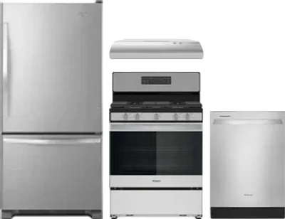 4 Piece Package Includes Refrigerator, Range, Hood And Dishwasher