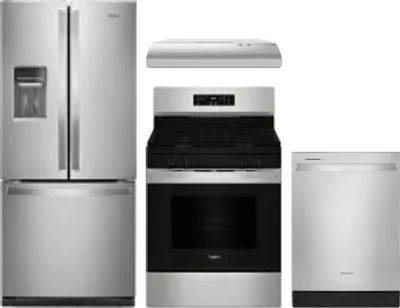 4 Piece Package Includes Refrigerator, Range, Hood And Dishwasher