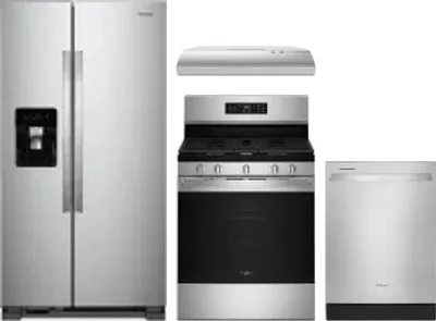 4 Piece Package Includes Refrigerator, Range, Hood And Dishwasher