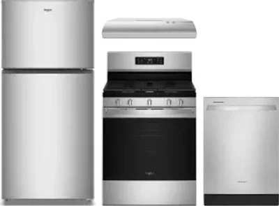 4 Piece Package Includes Refrigerator, Range, Hood And Dishwasher