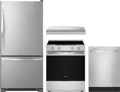 4 Piece Package Includes Refrigerator, Range, Hood And Dishwasher