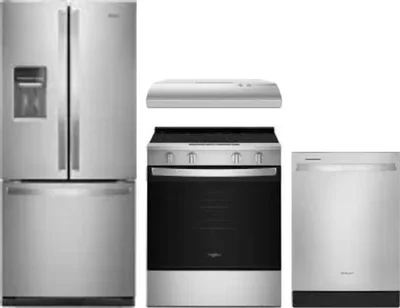 4 Piece Package Includes Refrigerator, Range, Hood And Dishwasher