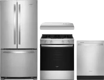 4 Piece Package Includes Refrigerator, Range, Hood And Dishwasher