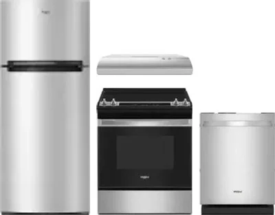 4 Piece Package Includes Refrigerator, Range, Hood And Dishwasher