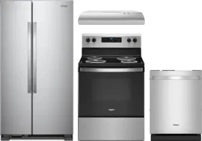 4 Piece Package Includes Refrigerator, Range, Hood And Dishwasher